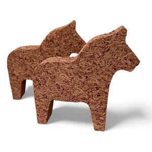 IKEA VINTERFINT Swedish Decoration Dala Cork Horse 5 3/4" (Set of 2)